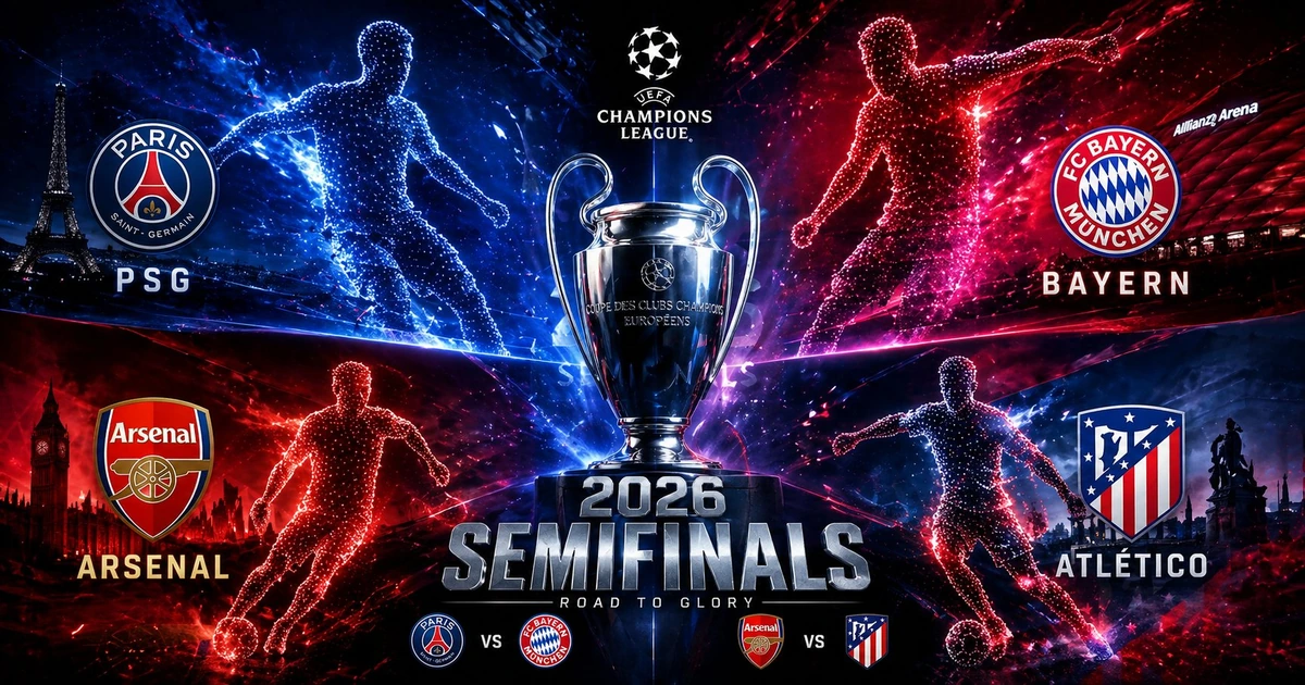 champions league 2026 semifinals psg bayern atletico arsenal budapest