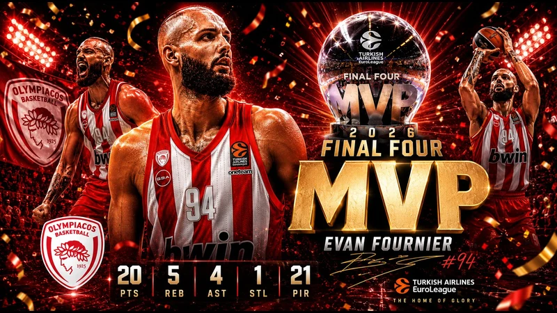 Evan Fournier 2026 EuroLeague Final Four MVP — 20 pts, 5 reb, 4 ast, PIR 21